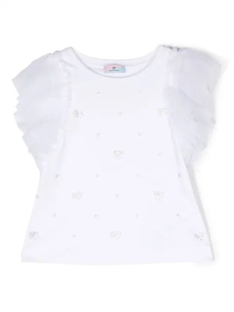 Chiara Ferragni Kids logo-detail cotton top