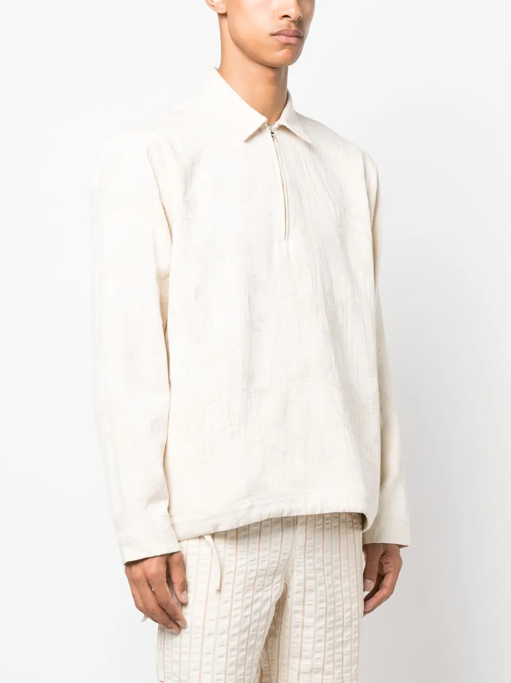 Orlebar Brown Oglio Spread-collar Windbreaker in Neutrals, view 3