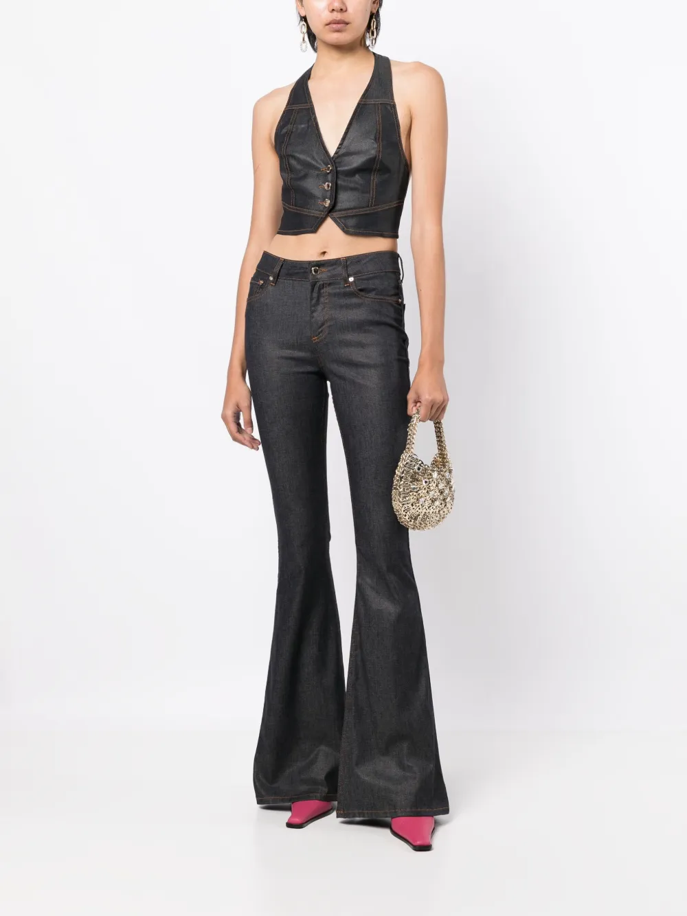 Retrofete Cropped top - Blauw