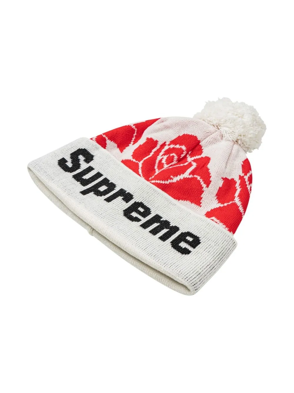 Shop Supreme Rose Knit Beanie In Weiss