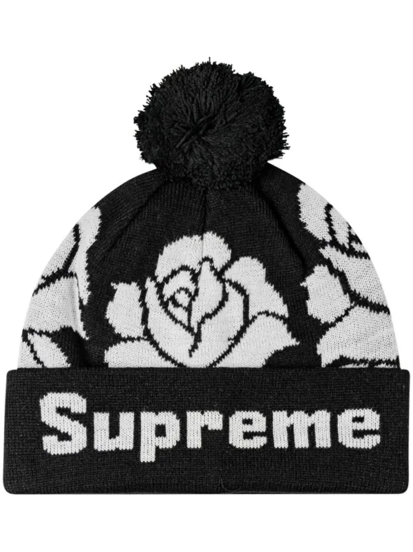 Supreme Rose Beanie ローズ ビーニー ニット帽 ブラック