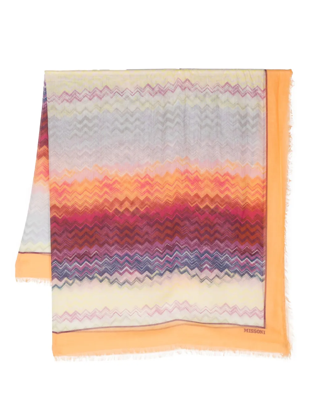 Missoni Zig-zag Print Scarf In Orange
