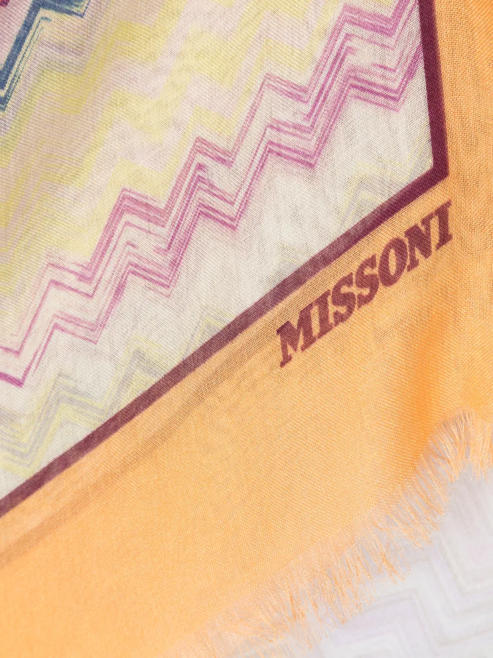 Missoni Zig-zag Print Scarf In Orange