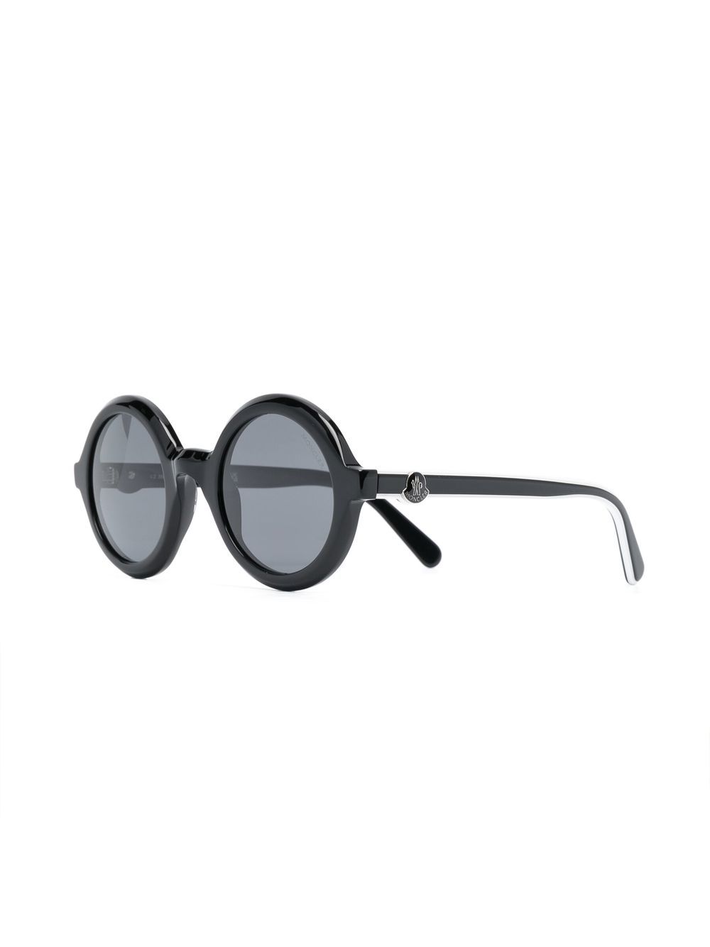 Moncler Eyewear Zonnebril met rond montuur - Zwart