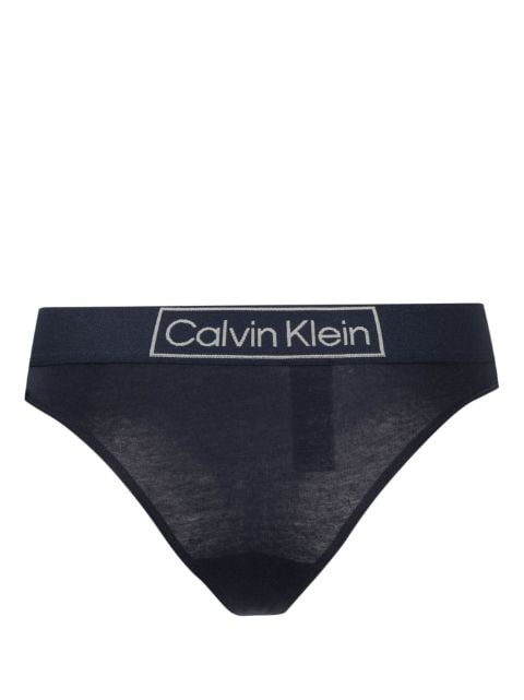 Calvin Klein logo-waistband cotton thong