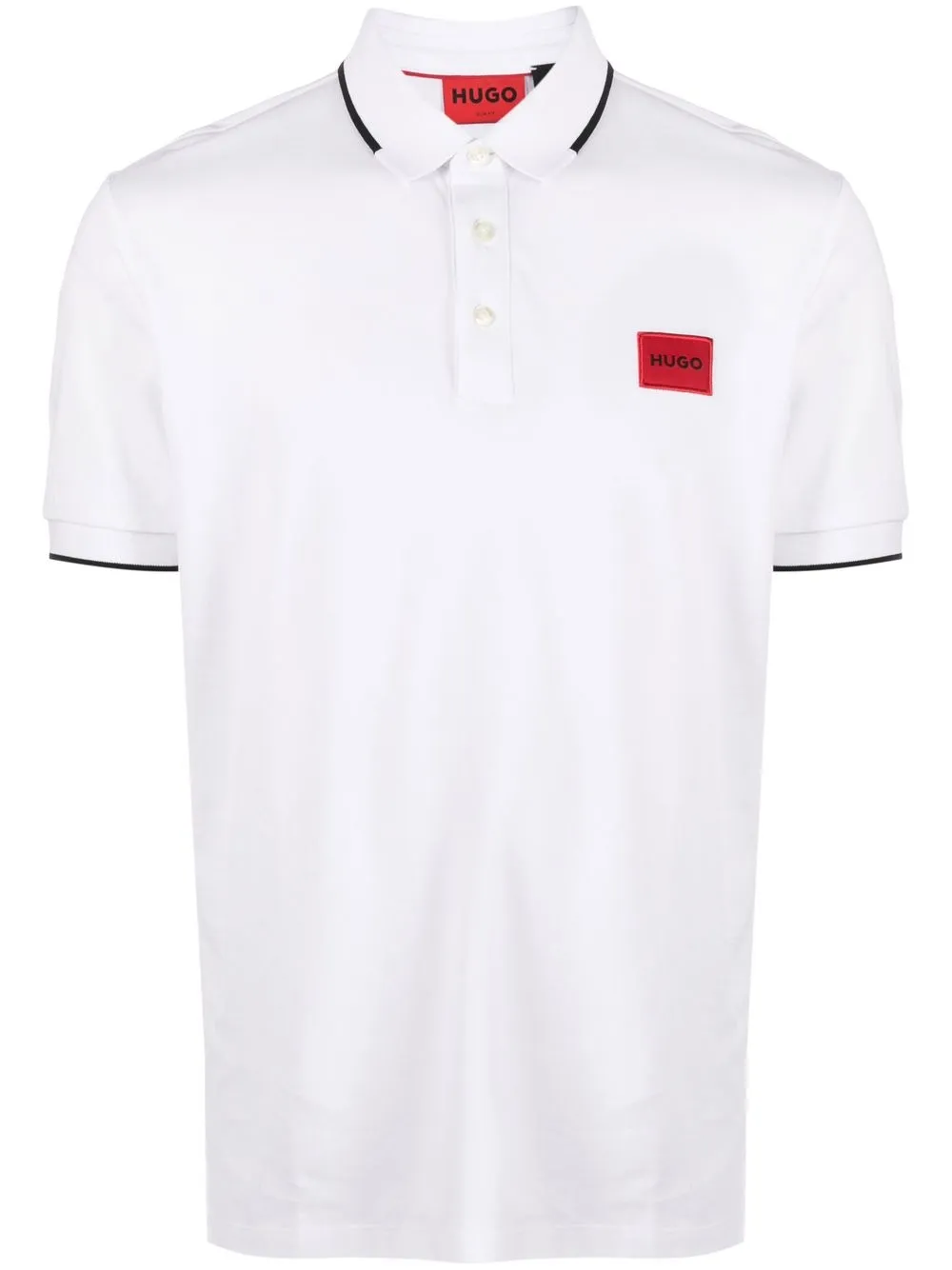 HUGO playera tipo polo con parche del logo | blanco | Image 1