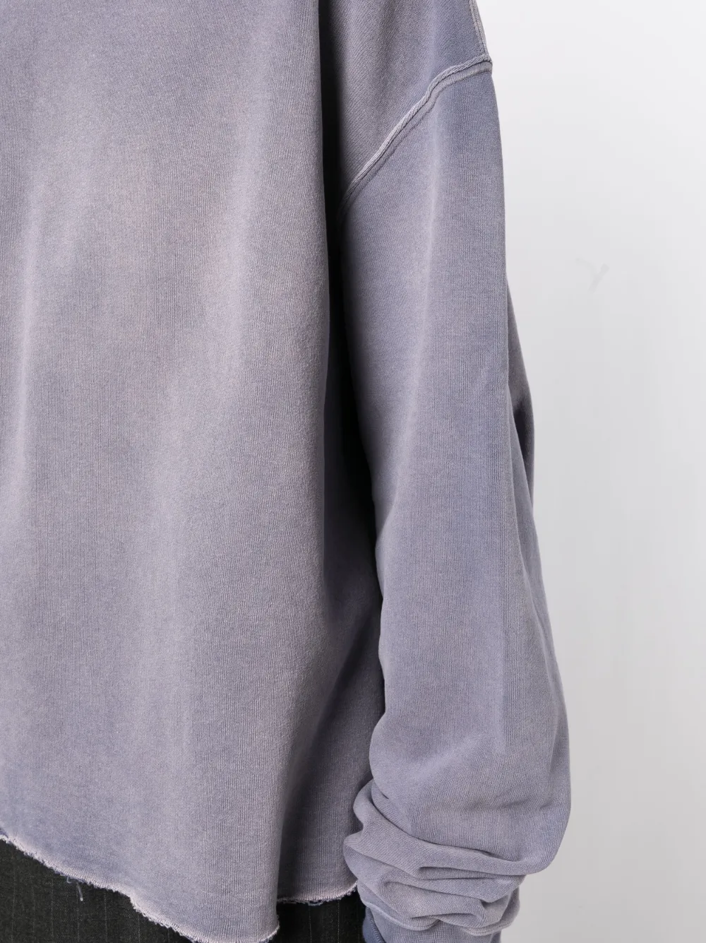 Maison Margiela Washed Long-sleeved Hoodie In Purple