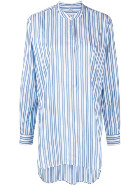 TOTEME vertical-stripe print long shirt
