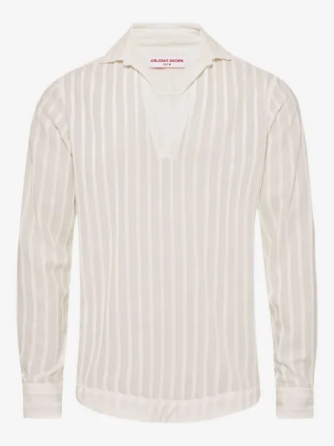 Orlebar Brown vertical-striped chenille shirt