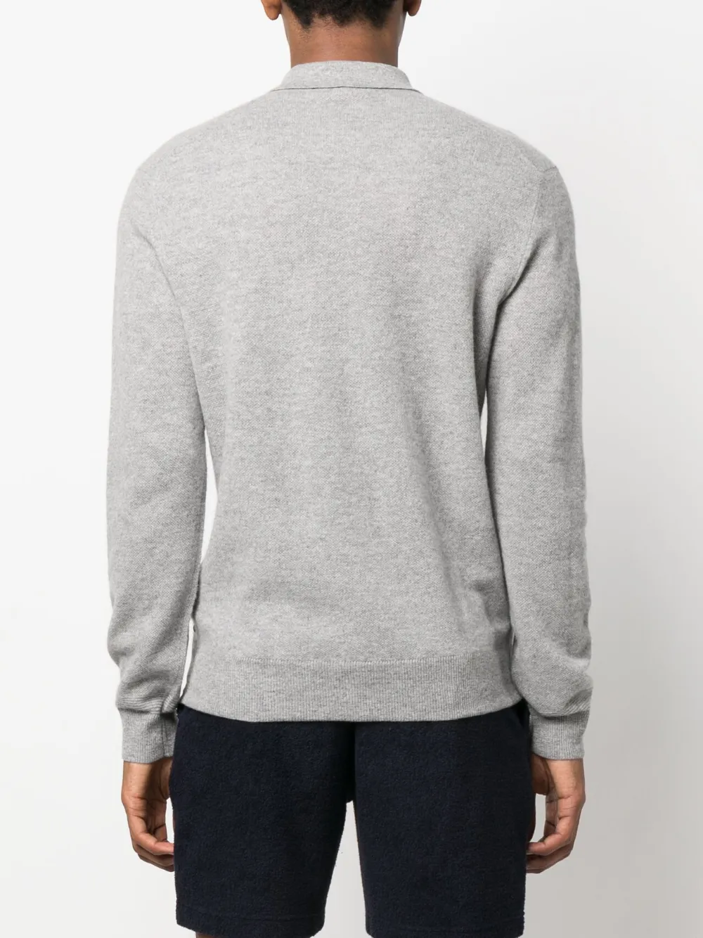 Orlebar Brown Short-sleeved Cashmere Polo Shirt In Grey