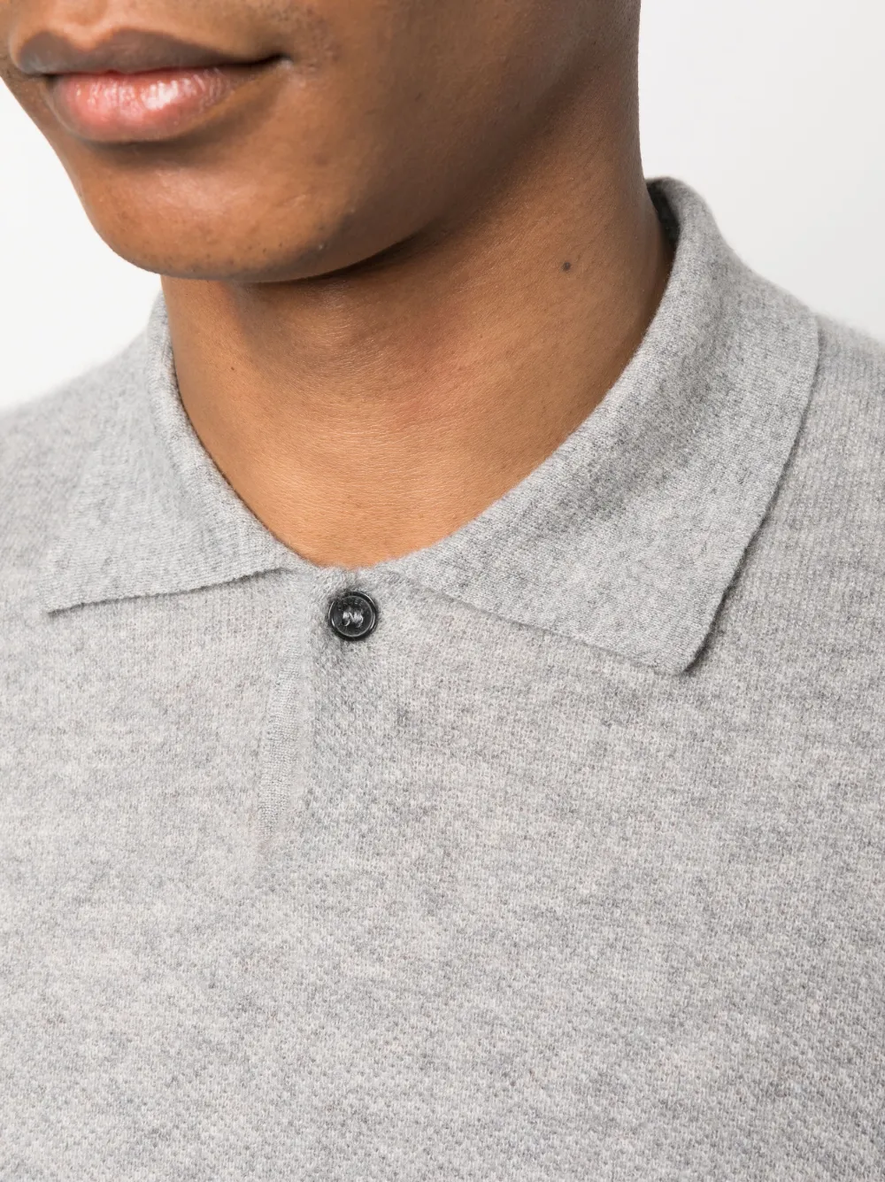 Orlebar Brown Short-sleeved Cashmere Polo Shirt In Grey