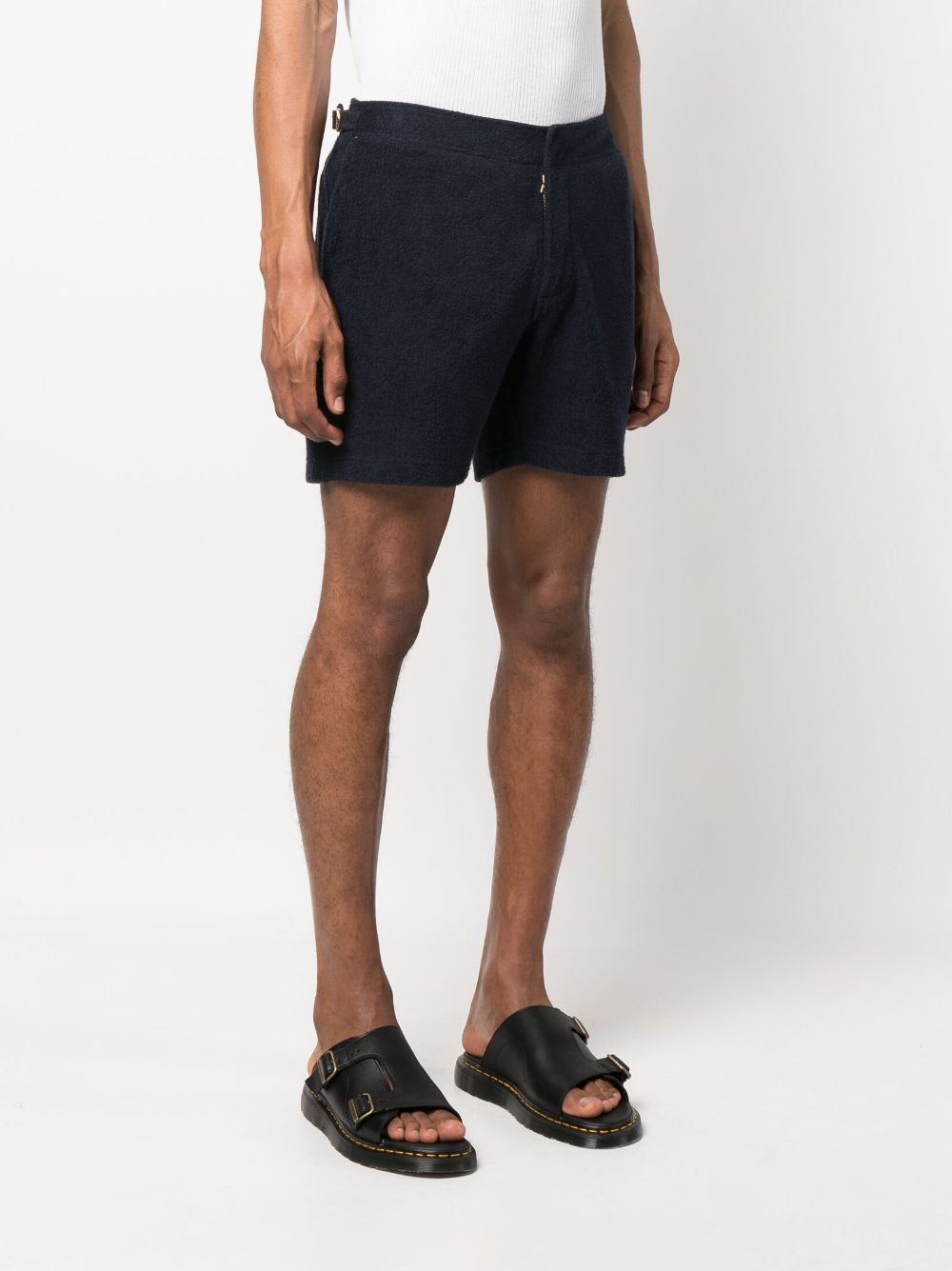 Shop Orlebar Brown Fleece-texture Shorts In Blue