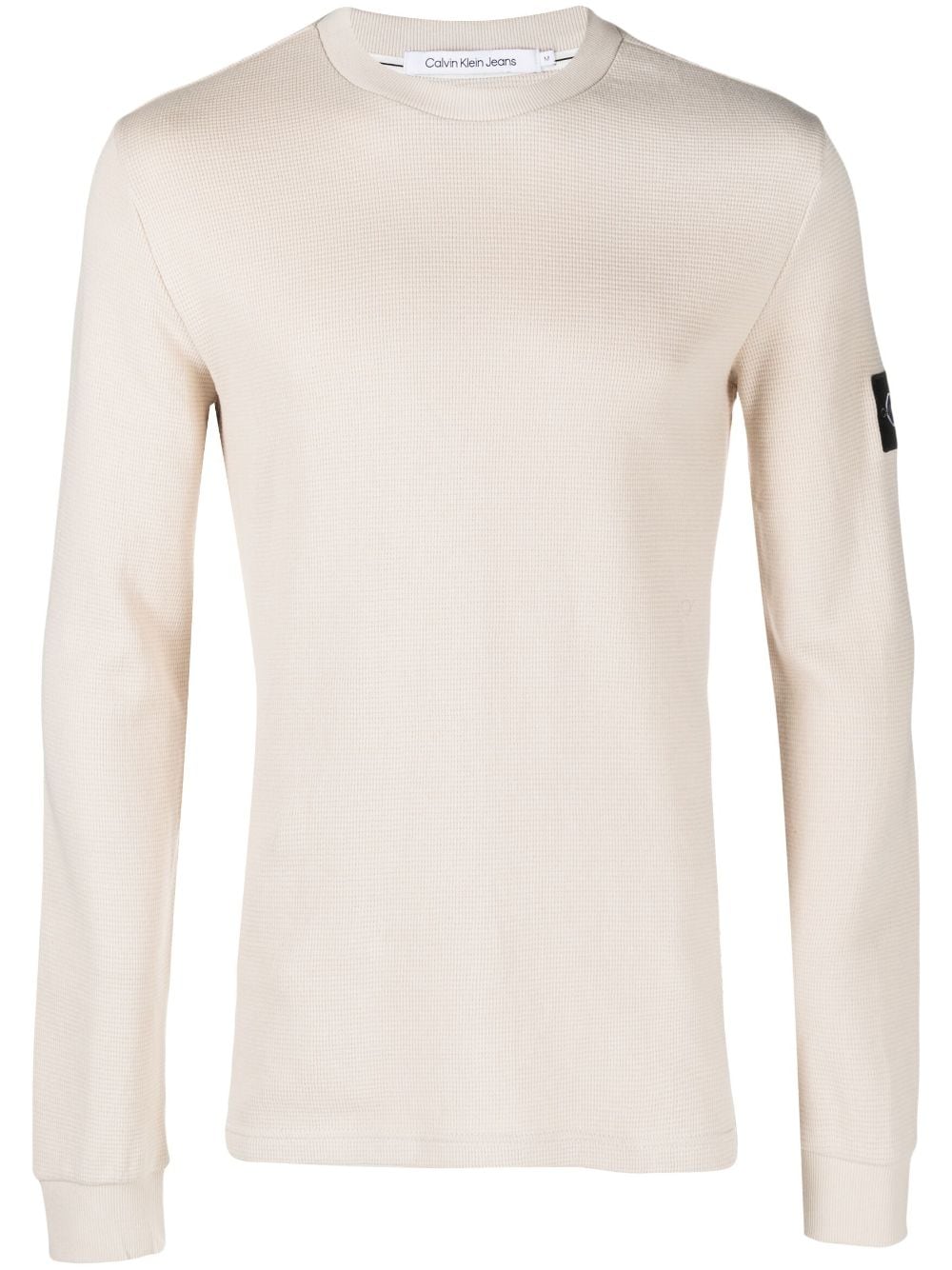 Calvin Klein Jeans Est.1978 Logo-patch Knitted Jumper In Nude