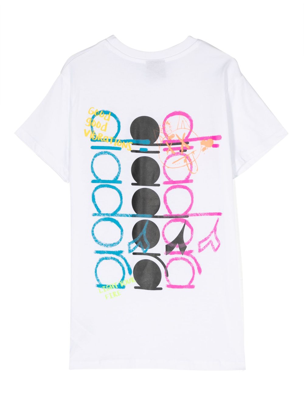 Diadora Junior logo-print cotton T-shirt - Wit