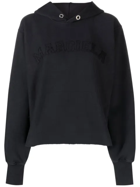 Maison Margiela logo-embroidered cotton hoodie