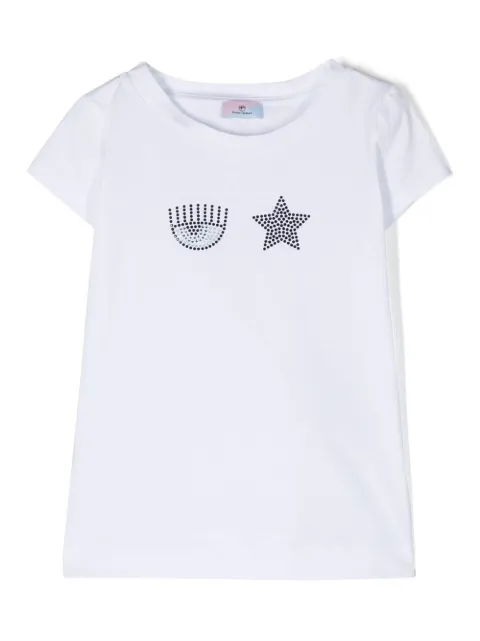 Chiara Ferragni Kids embellished cotton T-shirt