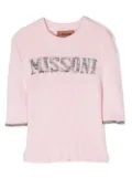 Missoni Kids logo-print knitted top - Pink