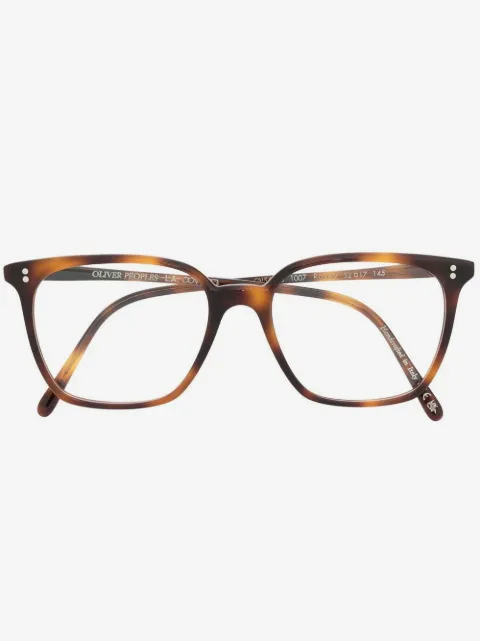 Oliver Peoples 톨토이즈셸 스퀘어 프레임 안경