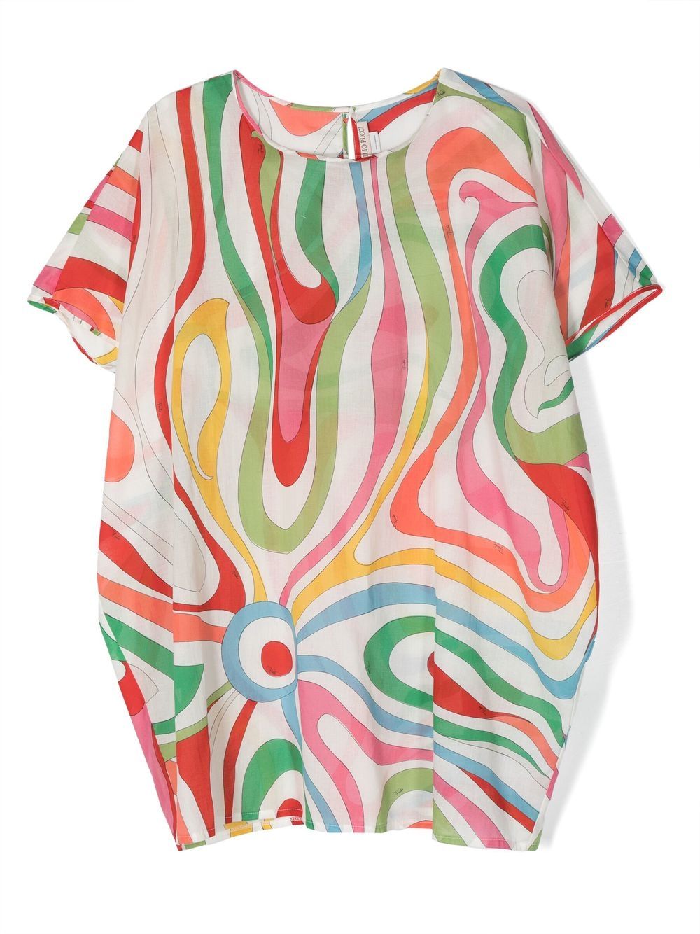 Pucci Junior Kids' Abstract-print Short-sleeved Dress In White