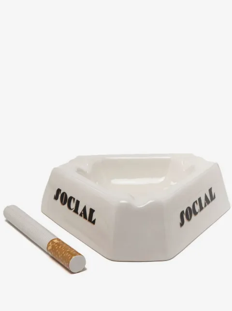 Seletti slogan-print porcelain ashtray