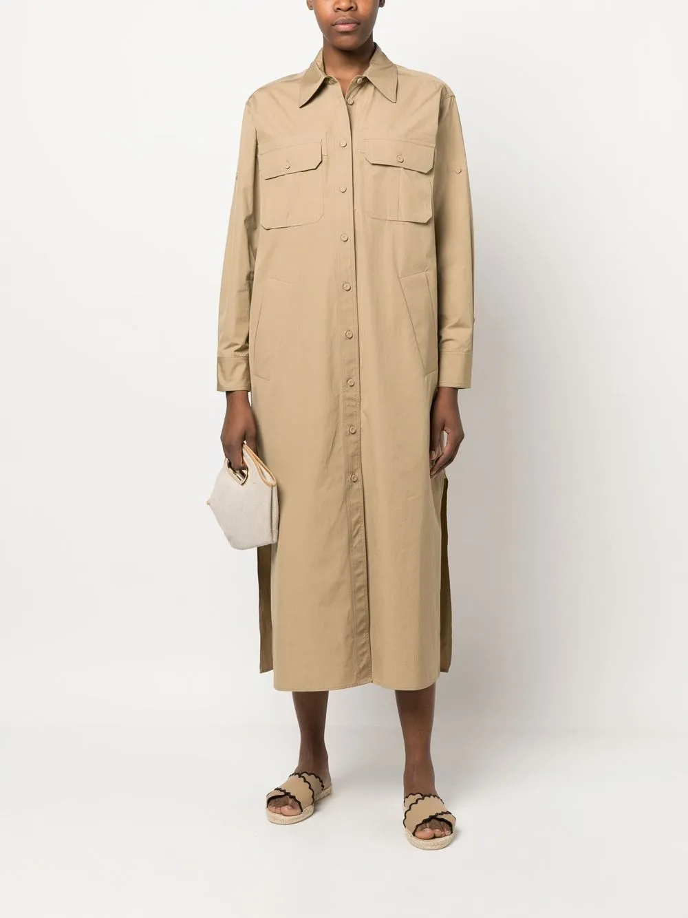 Lorena Antoniazzi Blousejurk met split - Beige