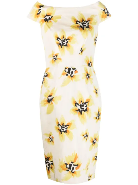 Christian Dior 2010s floral boat neck silk dress Women