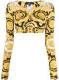 Versace Barocco-print crop top - White