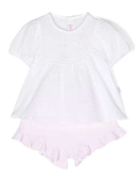 Il Gufo set de shorts con apliques floral 