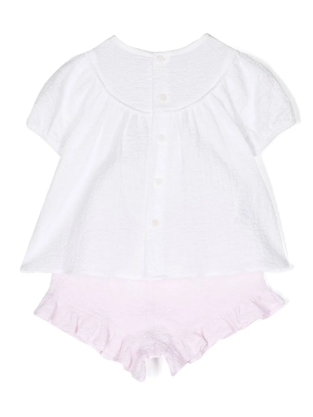 Il Gufo Shorts met bloemenpatch - Wit