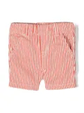 Stella McCartney Kids guitar motif striped shorts - Red