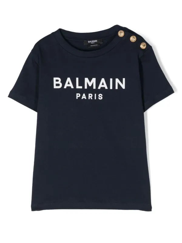 Navy blue balmain top t shirt