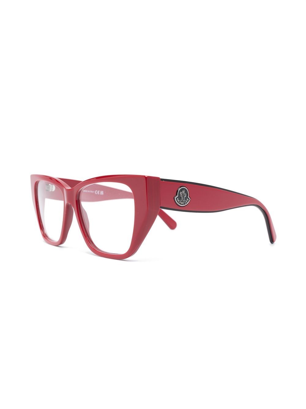 Moncler Eyewear Bril met logoplakkaat - Rood