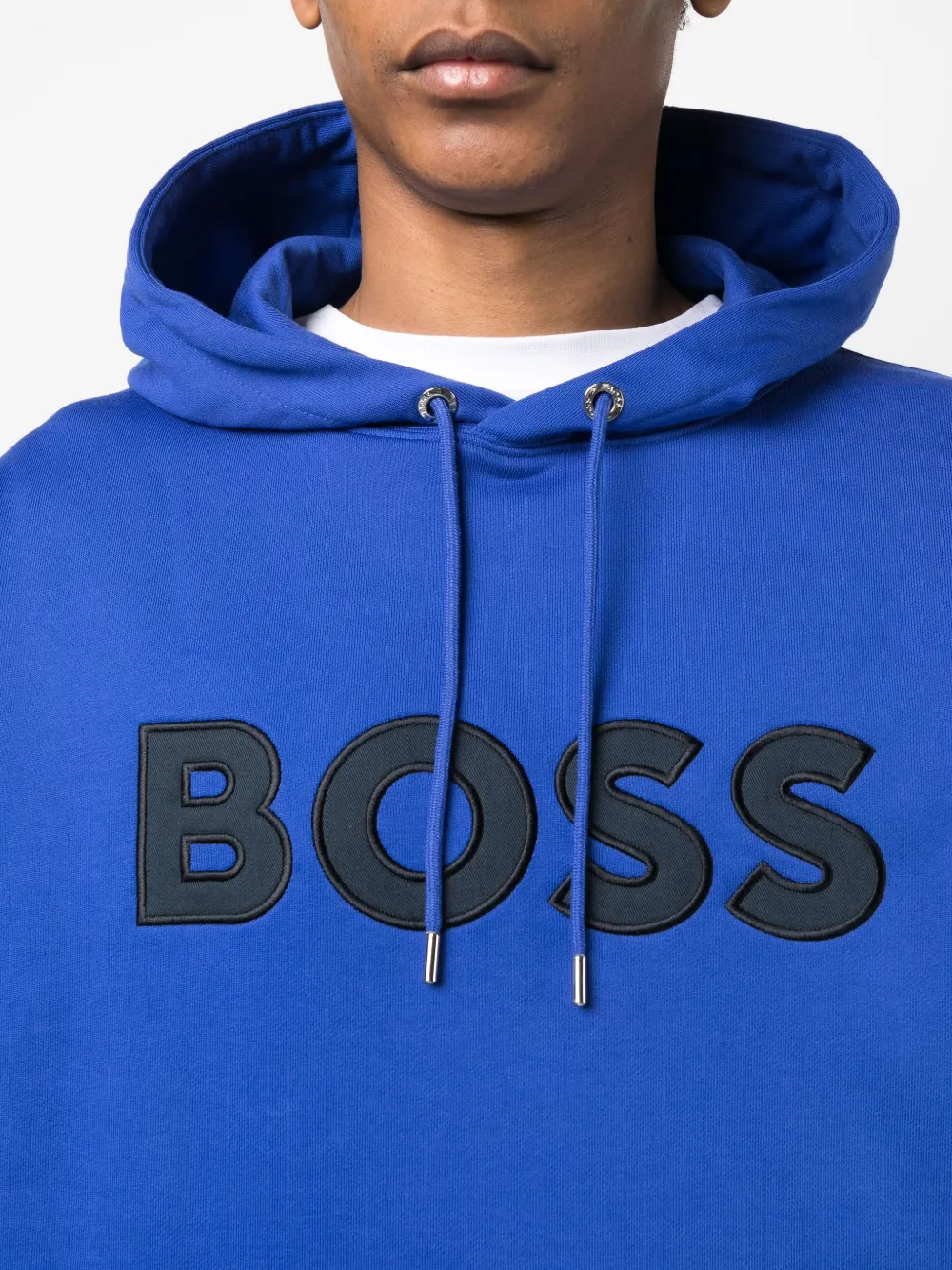 BOSS Logo Appliqué Hoodie Farfetch
