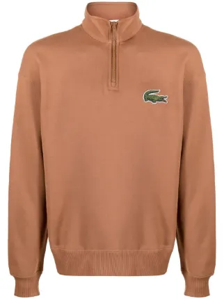 Lacoste embroidered-logo half-zip Sweater - Farfetch