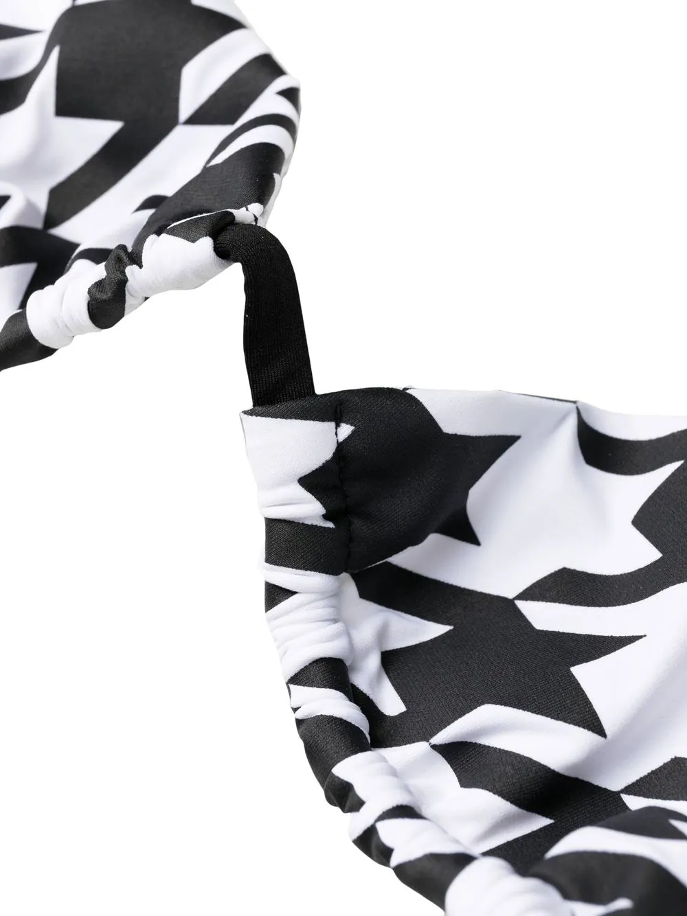 Balmain Houndstooth Print Triangle Bikini In Weiss