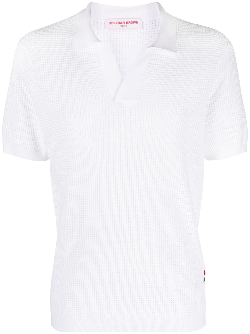 Orlebar Brown Roddy Perforated Polo Shirt In White