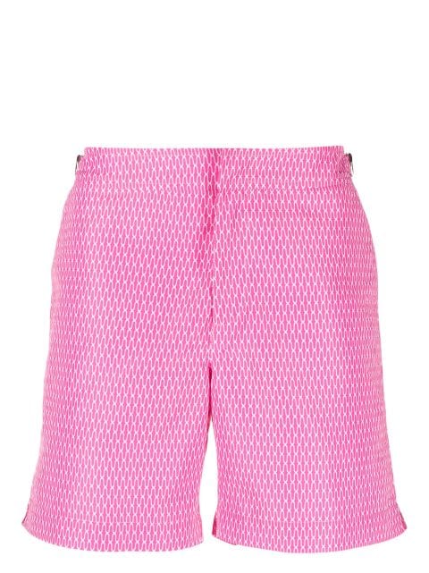 Orlebar Brown graphic-print buckle-detail swim shorts