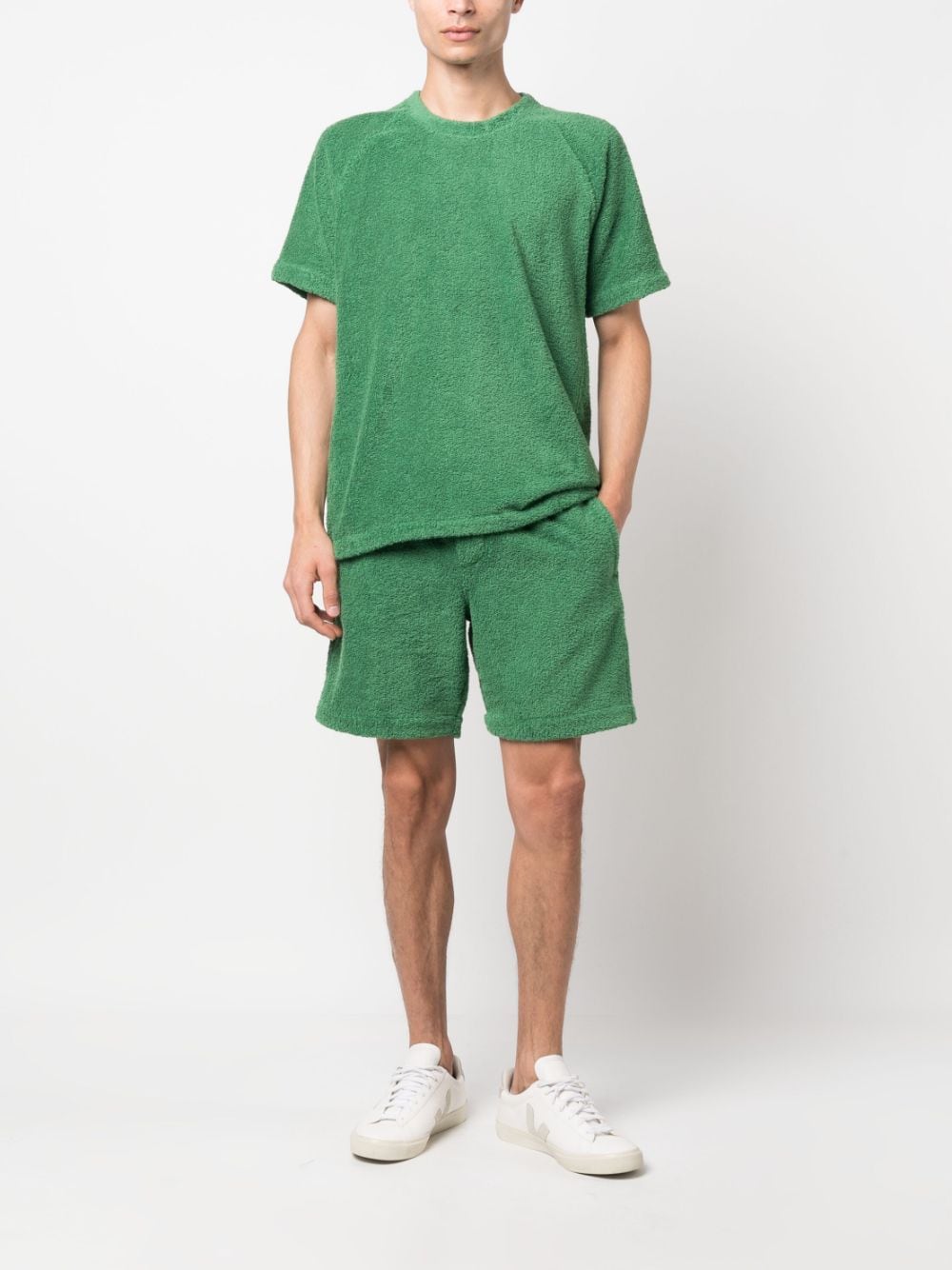 Orlebar Brown T-shirt van badstof - Groen