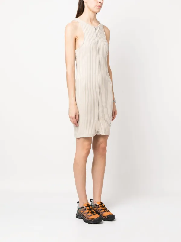 Calvin Klein Jeans zip-up Ribbed Dress | Neutrals | FARFETCH
