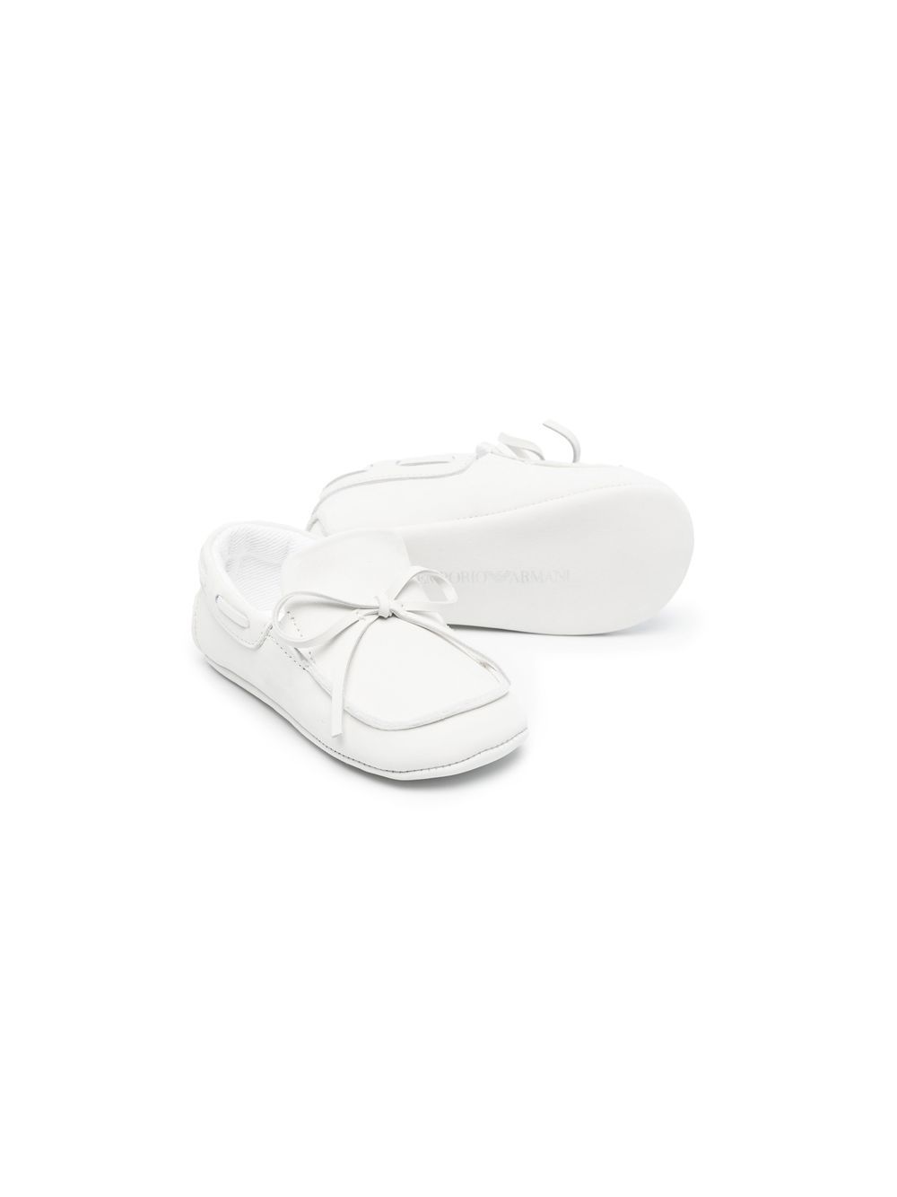 Emporio Armani Kids Leren babyschoentjes - Wit