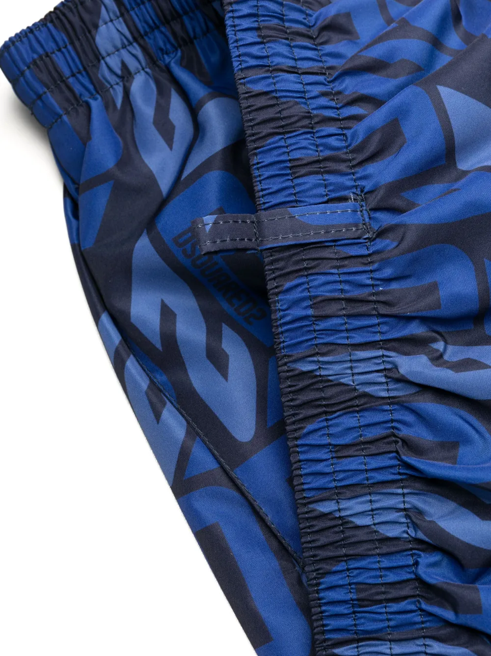Dsquared2 Logo Print Drawstring Swim Shorts In Blau