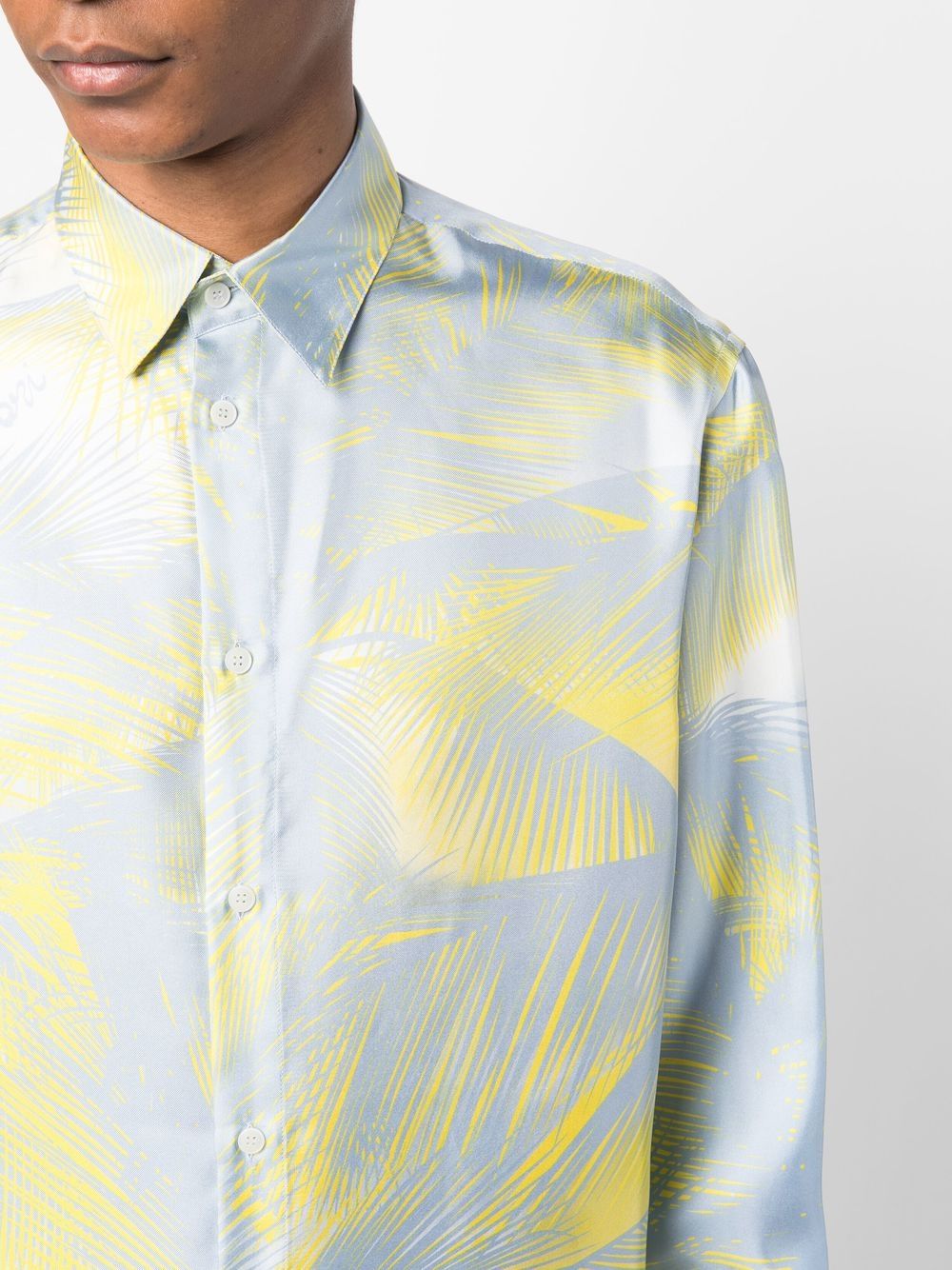 Shop Ferrari Graphic-print Silk Shirt In Blau