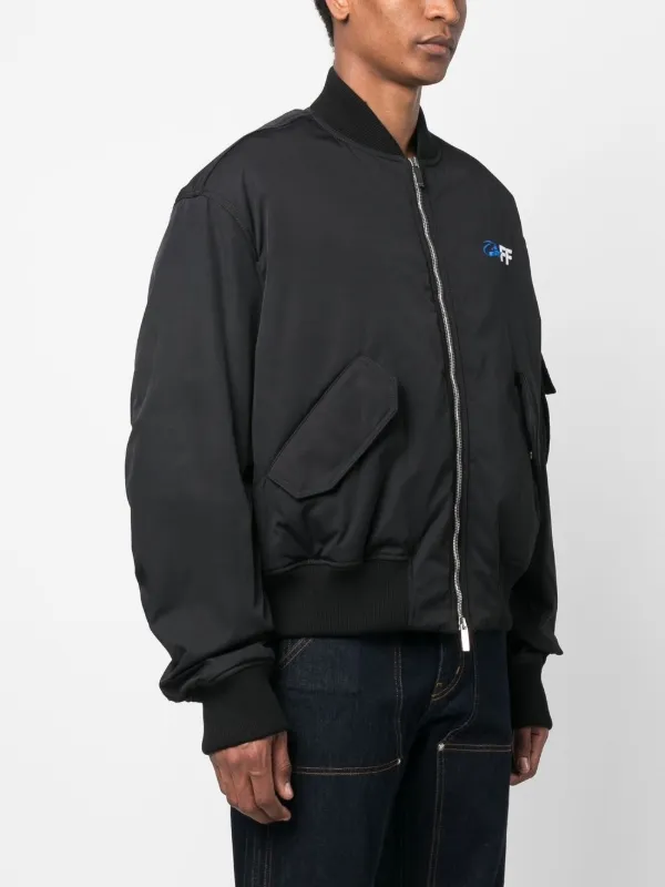 Bombers Off-White - Logo embroidery bomber - OMEA315S23FAB0011008