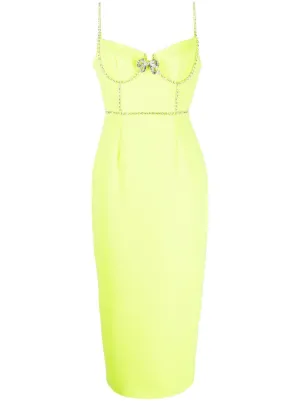 Self-Portrait Pleated Chiffon Minidress | Green | FARFETCH