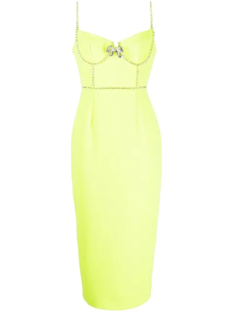 Self-Portrait rhinestone-embellished midi-dress