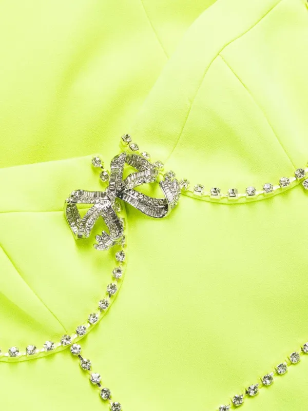 Self-Portrait rhinestone-embellished midi-dress Yellow FARFETCH GE