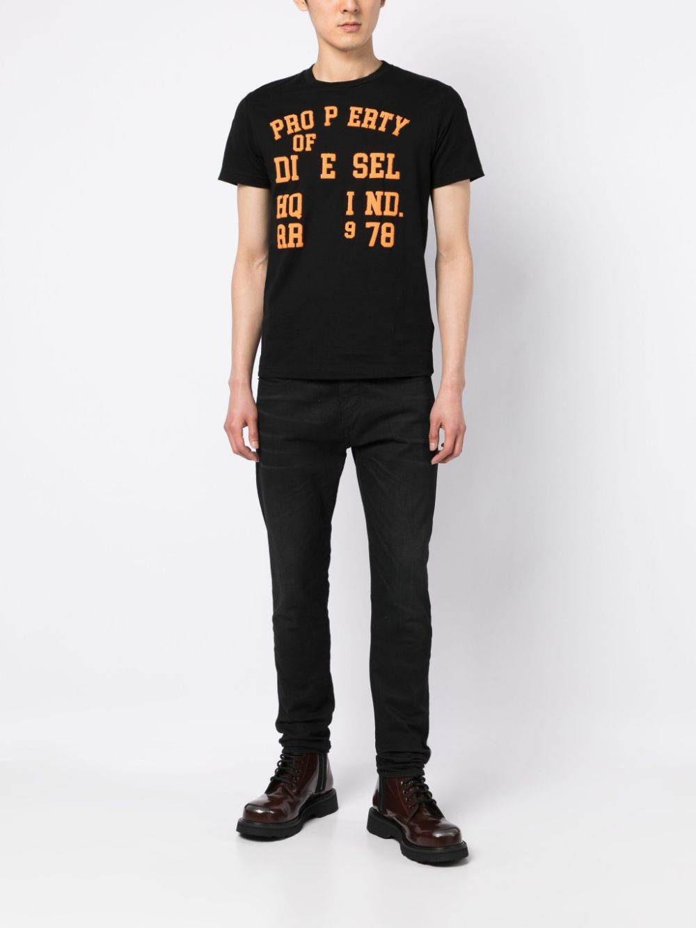 Diesel T-shirt met logoprint - Zwart