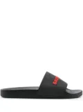 Balenciaga logo-appliqué slides - Black