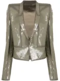 Rick Owens sequinned-embellished cropped jacket - Brown
