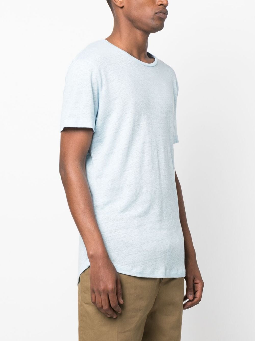 orlebar brown short-sleeve linen t-shirt - blue